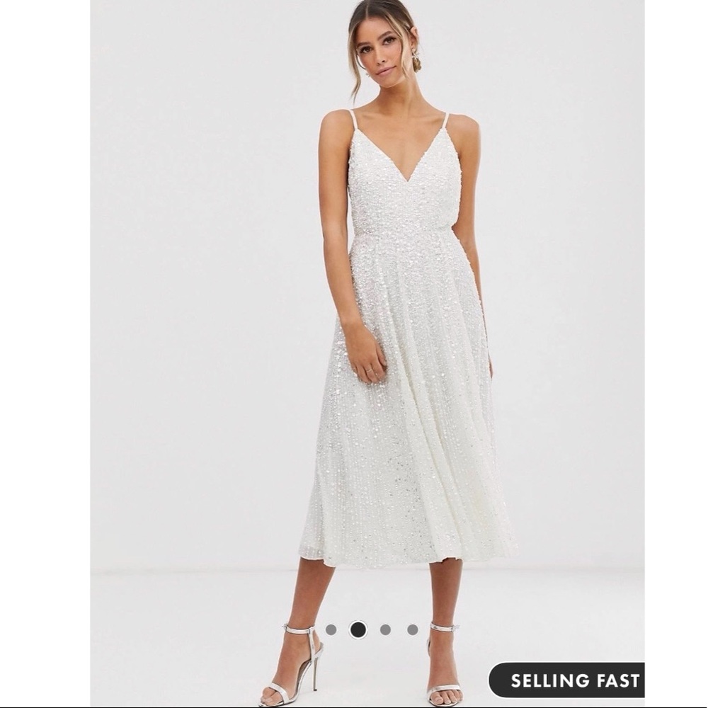 Asos Edition Eva embellished cami midi wedding dress